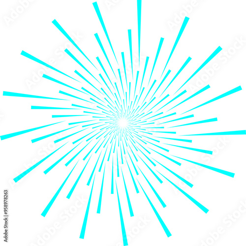 Abstract Blue Burst Pattern on Checkered Background