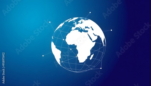 World map with globe Isolated on background. 