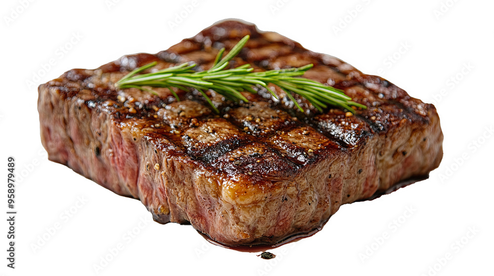 Grilled Steak Isolated on a White Background - 3D Render Illustration Grilled Steak Isolated on a White Background - 3D Render Illustration