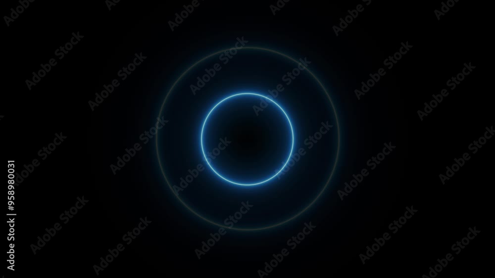 Blue Neon Radio Waves Animation Background. Blue Neon Radio Waves Animation Background.