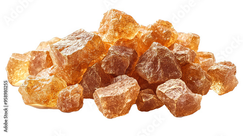 Raw Gold Nuggets Isolated on a White Background - CGI