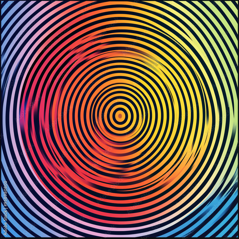 A dynamic pattern of concentric circles with gradient fills. A dynamic pattern of concentric circles with gradient fills.