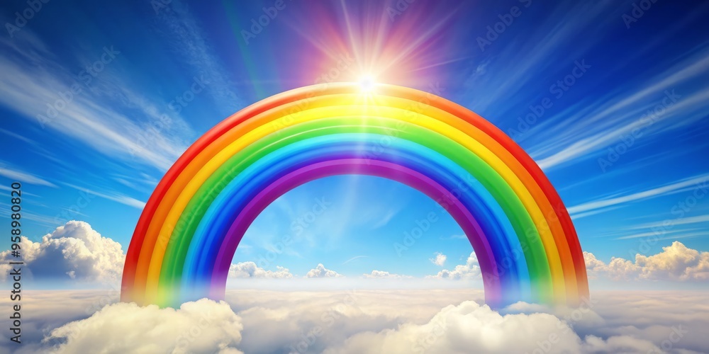 Vibrant rainbow hues merge into a seamless circular spectrum, set against a soft white background, evoking a sense Vibrant rainbow hues merge into a seamless circular spectrum, set against a soft white background, evoking a sense