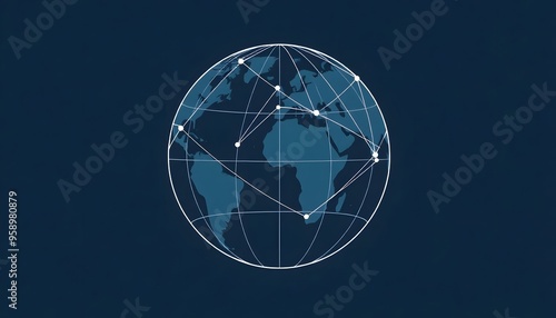 World map with globe Isolated on background. 