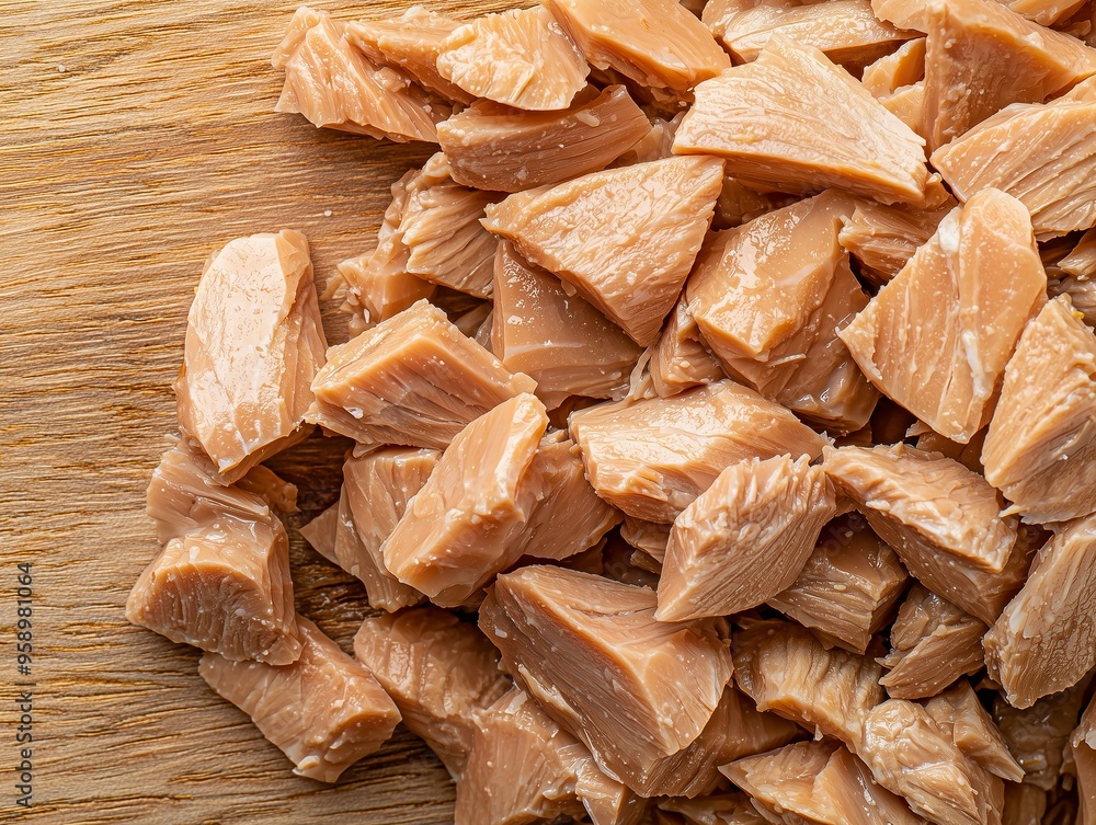 Chunks of Canned Tuna in Brine, Ready-to-Use Protein-Rich Seafood for Quick Meals, Pantry Staple with Long Shelf Life, Preserved Tuna for Healthy Diets and Convenient Ocean Protein Chunks of Canned Tuna in Brine, Ready-to-Use Protein-Rich Seafood for Quick Meals, Pantry Staple with Long Shelf Life, Preserved Tuna for Healthy Diets and Convenient Ocean Protein