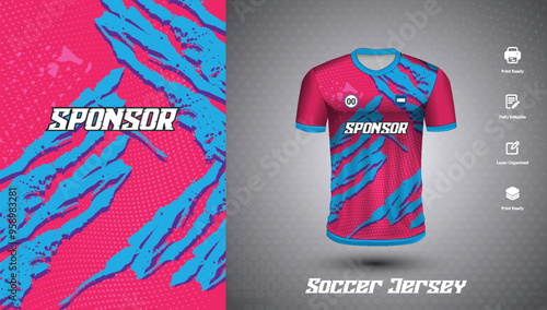 Soccer jersey design for sublimation or sports t-shirt design for cricket football
