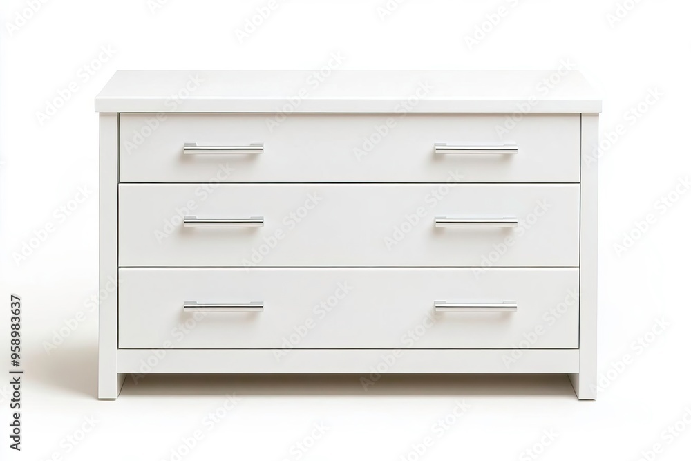 Modern white dresser with three spacious drawers, ideal for bedroom storage and organization, featuring sleek handles for easy access. Modern white dresser with three spacious drawers, ideal for bedroom storage and organization, featuring sleek handles for easy access.