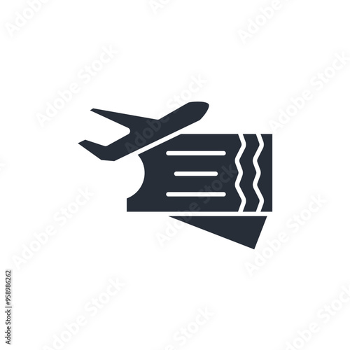 flight ticket icon. vector.Editable stroke.linear style sign for use web design,logo.Symbol illustration.