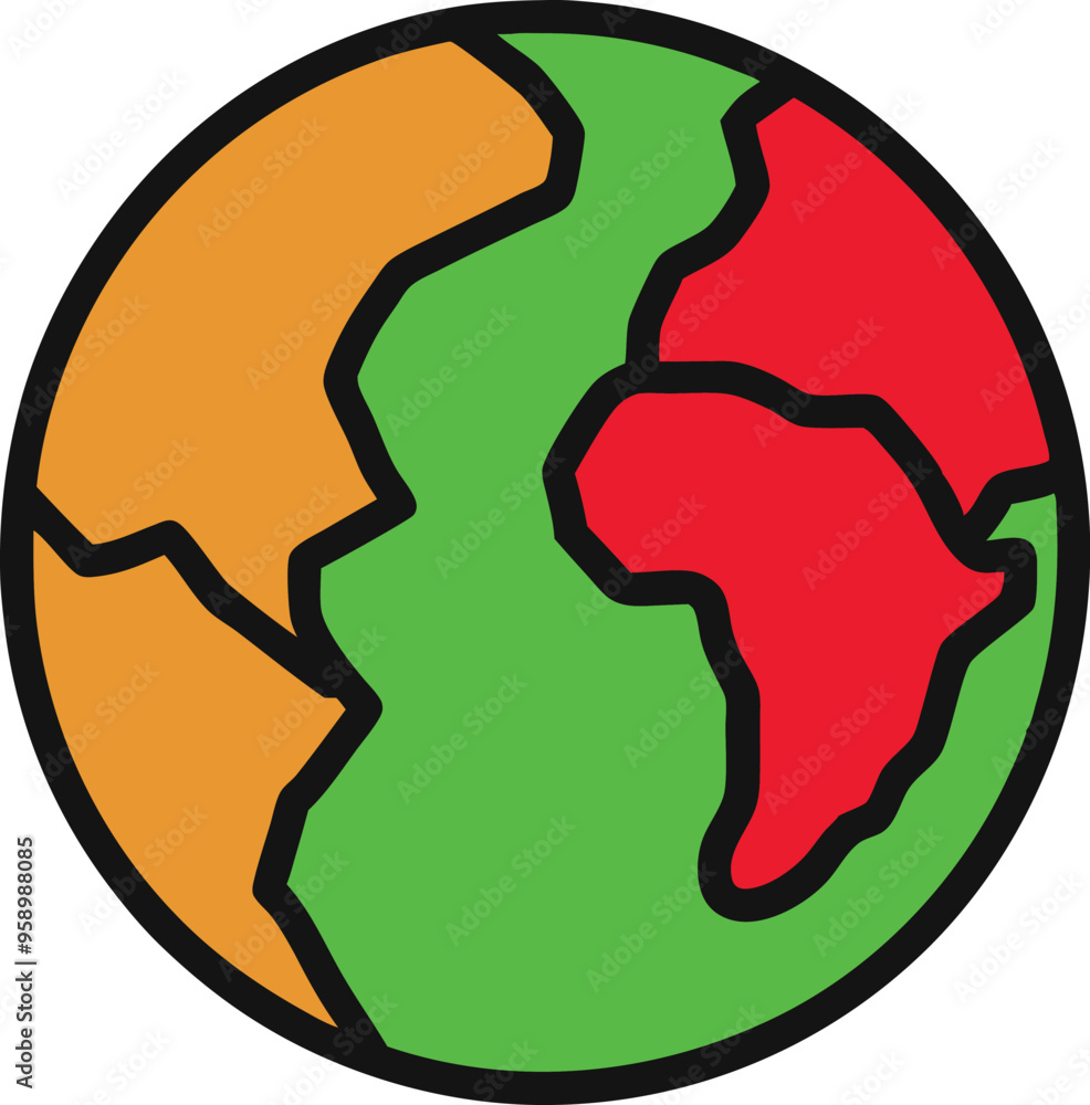  globe with plate tectonics