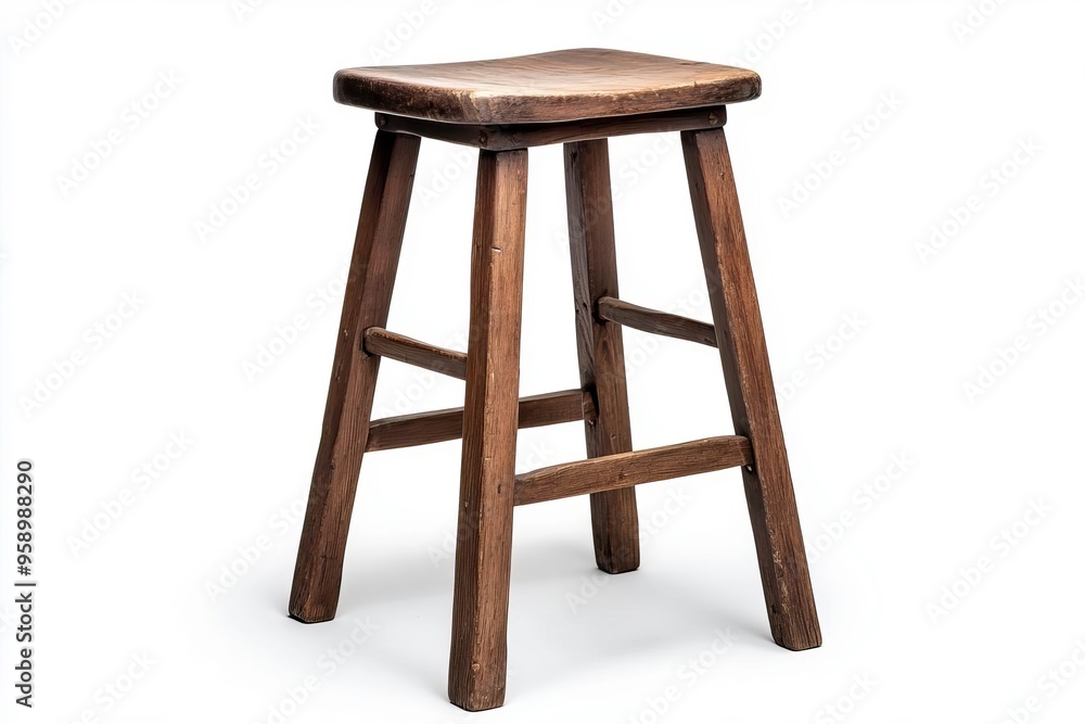 A rustic wooden stool showcasing a simple yet elegant design, perfect for various home and garden settings. A rustic wooden stool showcasing a simple yet elegant design, perfect for various home and garden settings.
