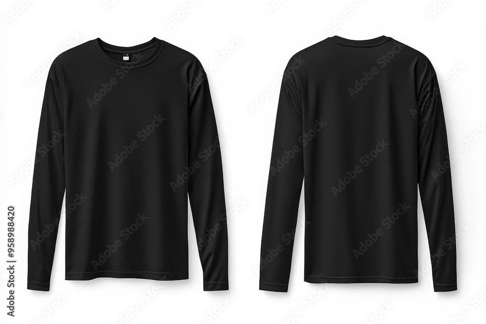 Black long sleeve tshirt mockup isolated created with Generative AI Black long sleeve tshirt mockup isolated created with Generative AI