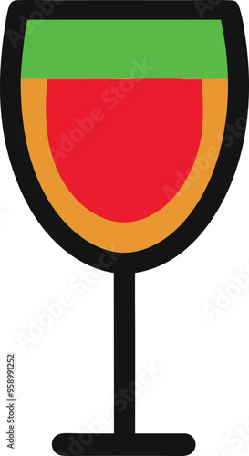 Minimalistic wine glass outline capturing the essence of elegance with a simple bowl and slender stem

