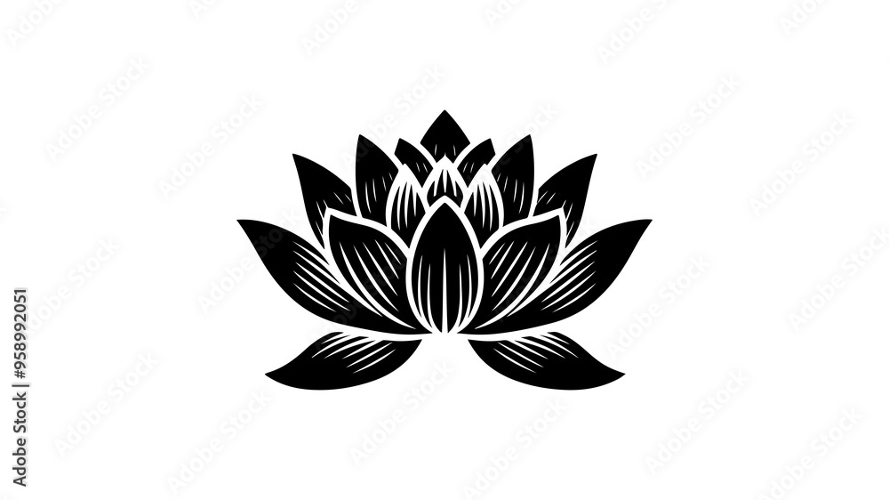 Lotus flower silhouette vector illustration. Lotus flower silhouette vector illustration.