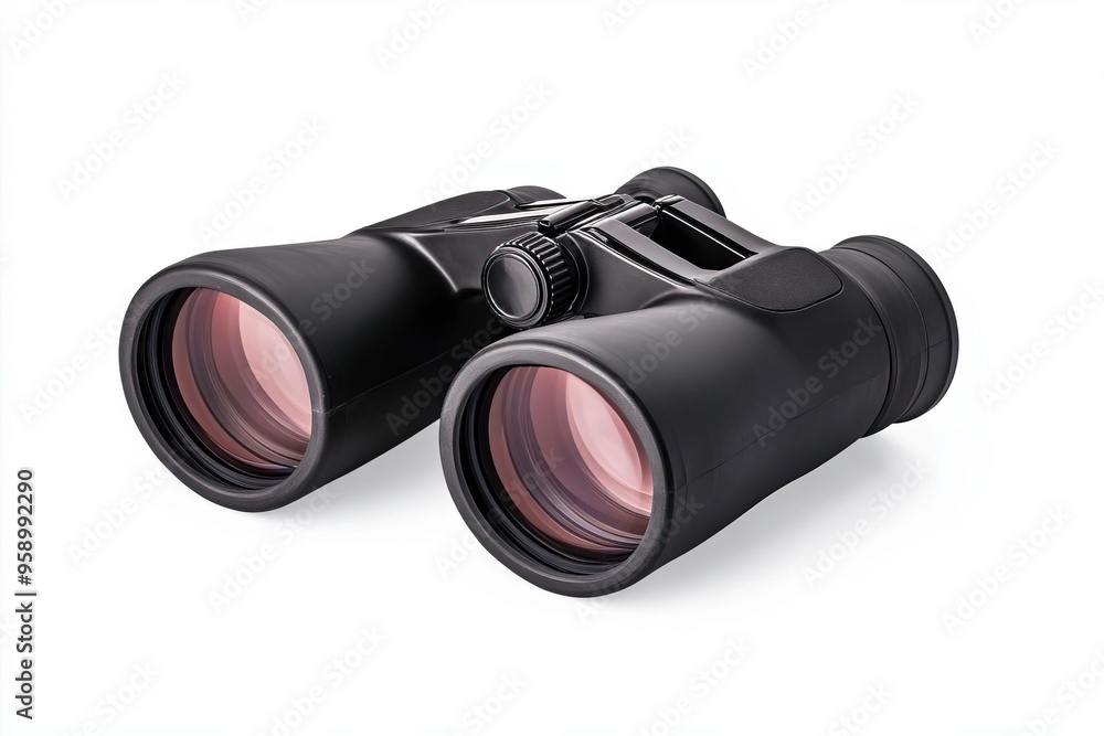High-quality black binoculars with a sleek design, ideal for outdoor activities like birdwatching or hiking. High-quality black binoculars with a sleek design, ideal for outdoor activities like birdwatching or hiking.