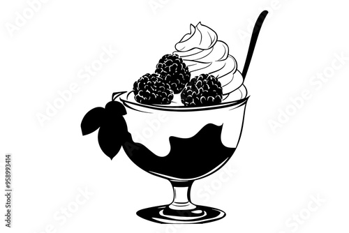 vector silhouette of a Creamy Yogurt