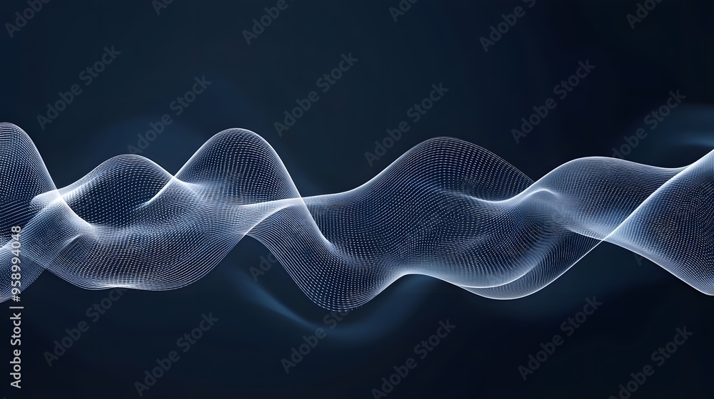 Fototapeta premium Black Radio Frequency Waves on Blue Background, Abstract Image, Texture, Pattern, Wallpaper, Cover and Screen for Smartphone, PC, Laptop, 9:16 and 16:9 Format