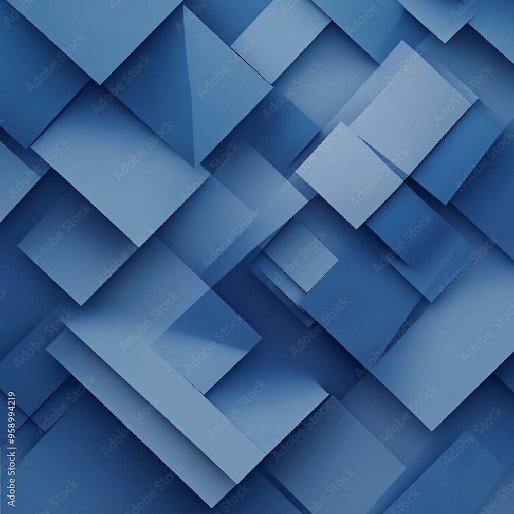 Fototapeta premium A design of overlapping blue polygons with a 3D effect. 