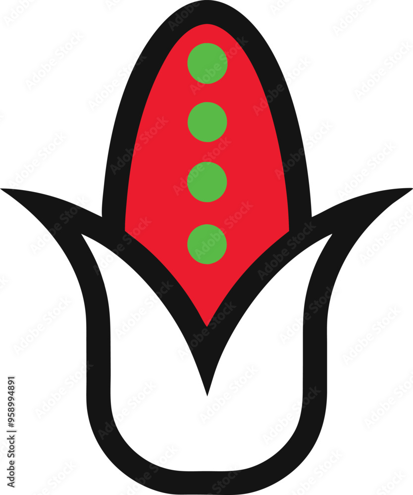 Minimalist outline of corn on the cob capturing the shape and texture
Minimalist outline of corn on the cob capturing the shape and texture