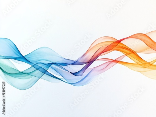 Abstract colorful wave background with smooth, flowing lines. Ideal for modern design, technology and digital concepts.