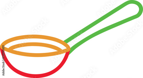 clean outline of a gravy ladle minimalist line drawing