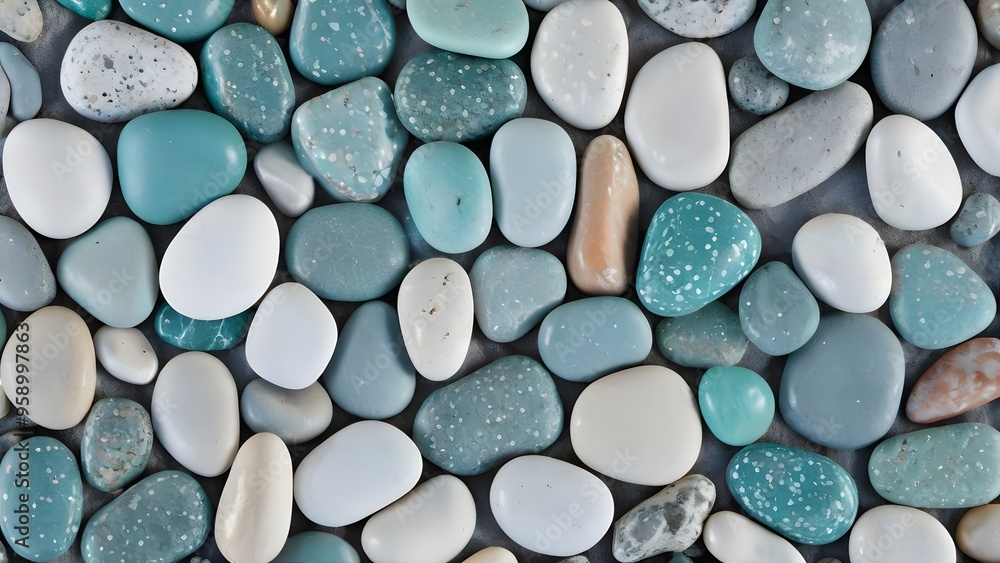 Turquoise pebble stones texture background Turquoise pebble stones texture background