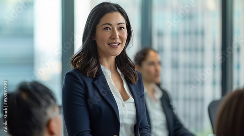 Free Download Businesswoman speaking in a meeting at office - GFXLoad