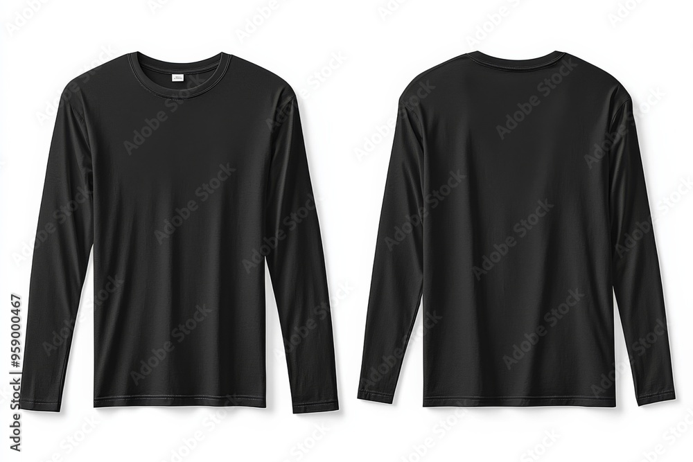 Black long sleeve tshirt mockup isolated created with Generative AI Black long sleeve tshirt mockup isolated created with Generative AI