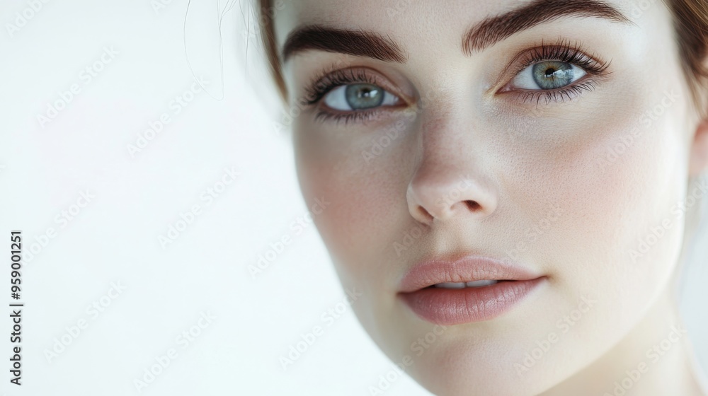 Naklejka premium Portrait of a beautiful woman with Ideal Skin