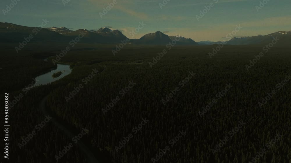 Scenic Drone Aerial of Kusawa Lake, Yukon Scenic Drone Aerial of Kusawa Lake, Yukon