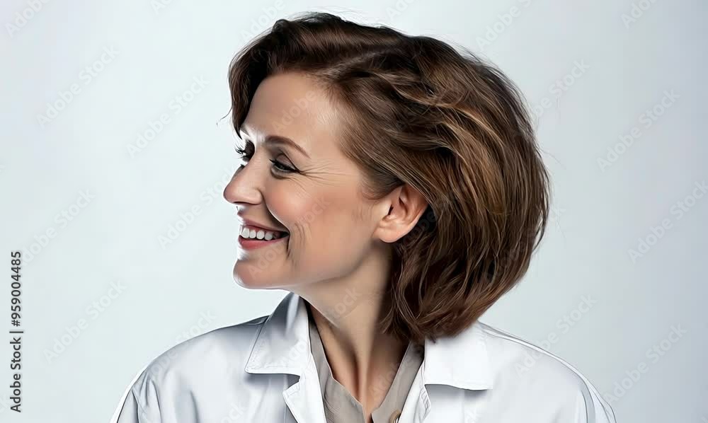 Portrait of a smiling female doctor isolated on a white background. Portrait of a smiling female doctor isolated on a white background.