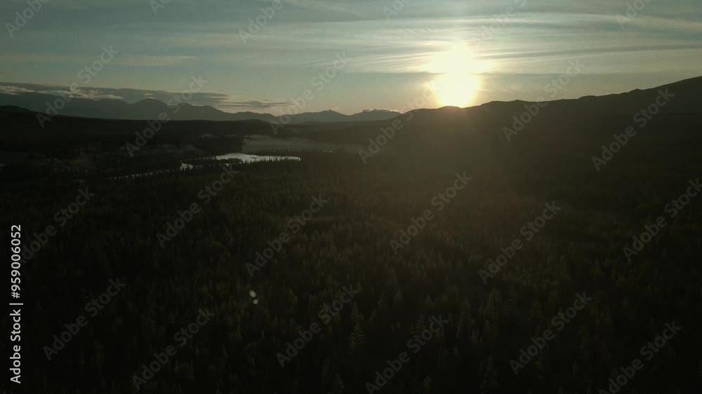 Scenic Drone Aerial of Kusawa Lake, Yukon Scenic Drone Aerial of Kusawa Lake, Yukon