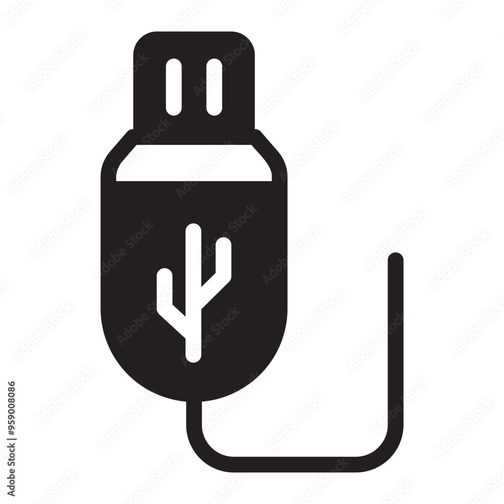 Obraz premium usb cable glyph icon