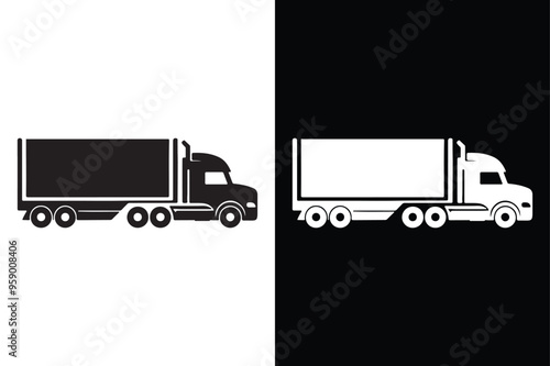 Graphic Truck Silhouette Vector Design.