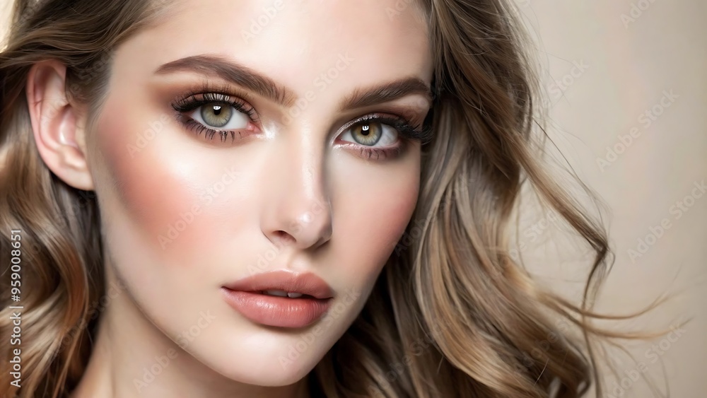 A Woman Model With Natural Makeup A Woman Model With Natural Makeup
