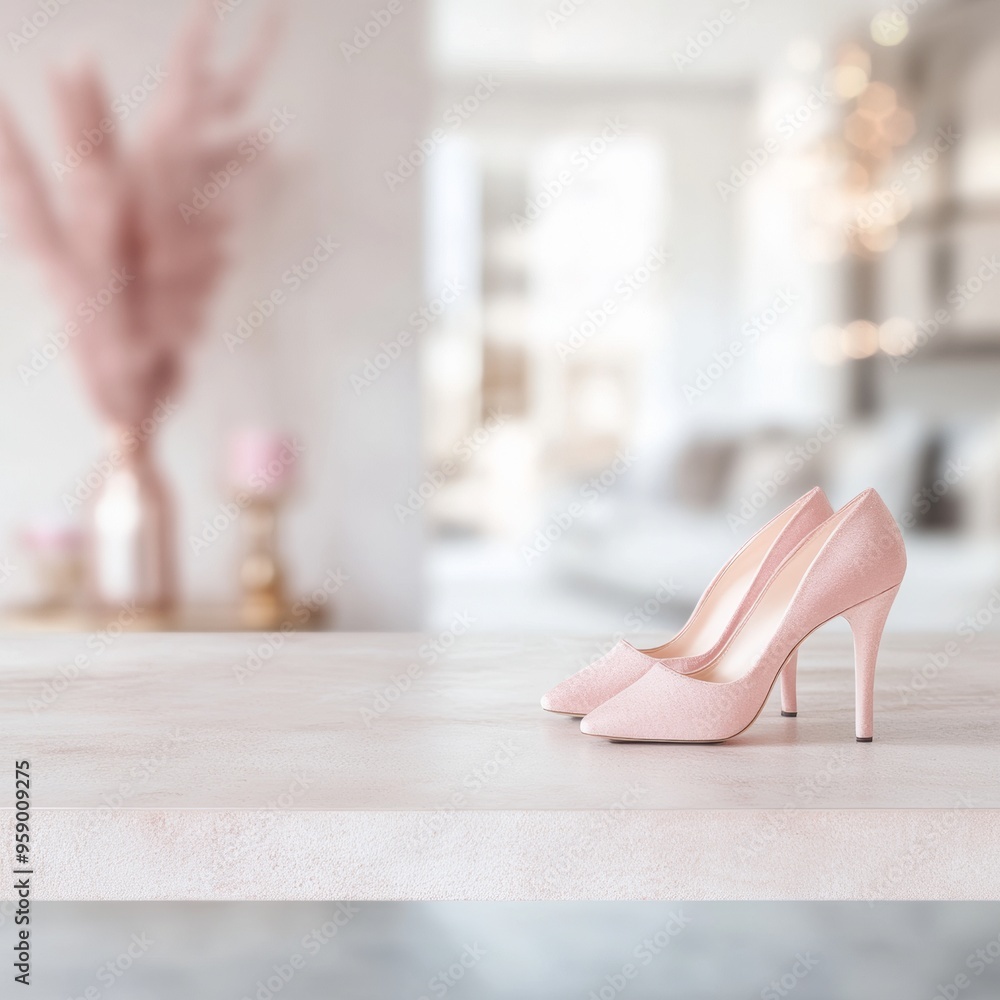 Elegant Modern Pink Surface with Fashion Accessories in Minimalist Studio Setting Elegant Modern Pink Surface with Fashion Accessories in Minimalist Studio Setting