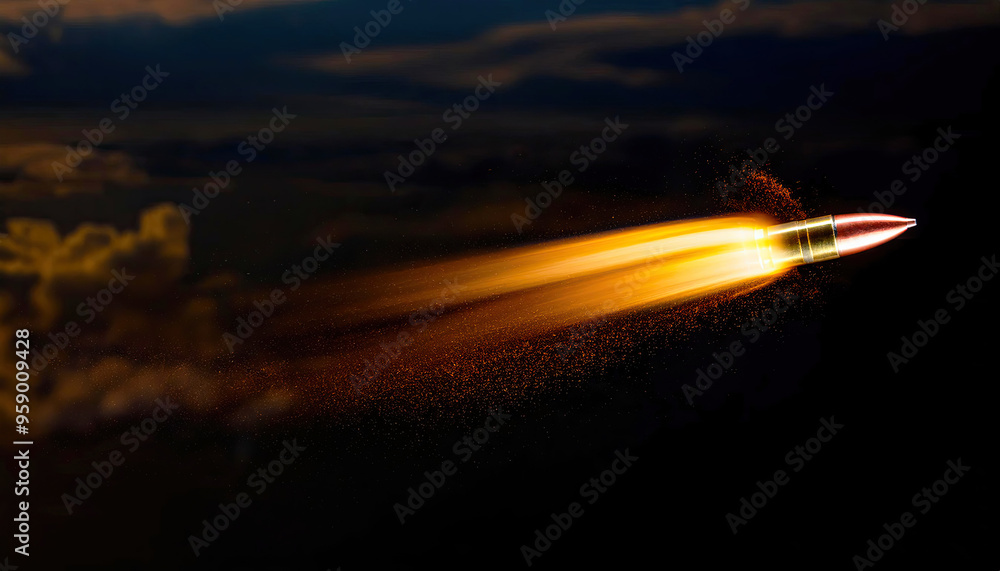 The bullet flying after the shot The bullet flying after the shot