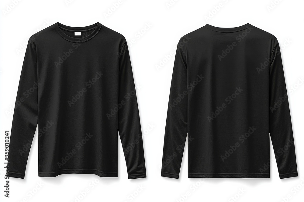 Black long sleeve tshirt mockup isolated created with Generative AI Black long sleeve tshirt mockup isolated created with Generative AI