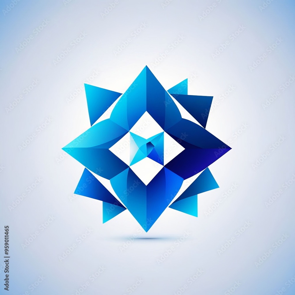 Abstract blue geometric logo design. Abstract blue geometric logo design.