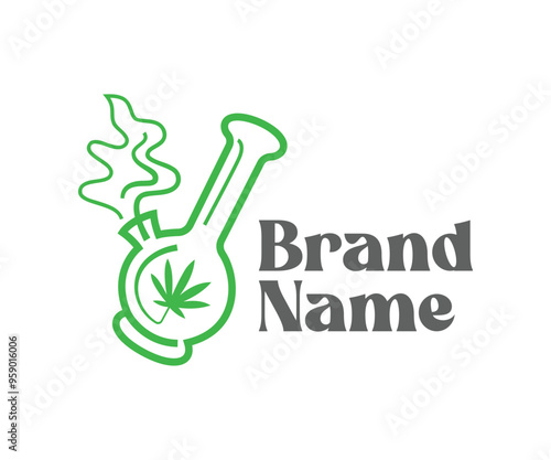 Cannabis logo icon design template elements. Usable for Branding and Business Logos.
