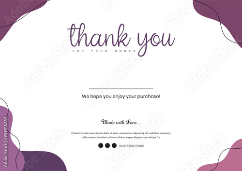 Thank you card template. Thank You Card. Personalised thank you card.