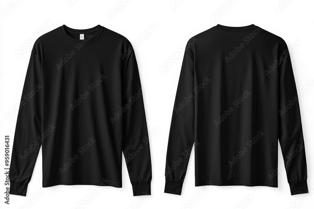 Black long sleeve tshirt mockup isolated created with Generative AI Black long sleeve tshirt mockup isolated created with Generative AI