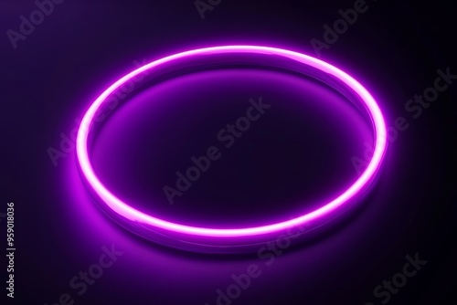 A vibrant, glowing neon purple circle set against a dark background creates a stunning visual, making it ideal for retro club bar signs, festive party banners, and various innovative digital designs