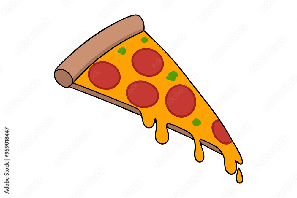 vector illustration of a flying slice of pizza. vector illustration of a flying slice of pizza.