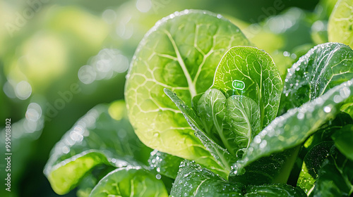  close-up of a perfectly formed vegetable growing in a soilless medium photo