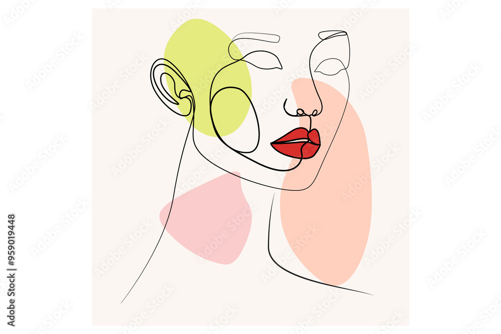 hand drawn woman face with flowers illustration hand drawn woman face with flowers illustration