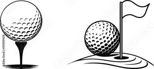 Golf ball vector illustration
