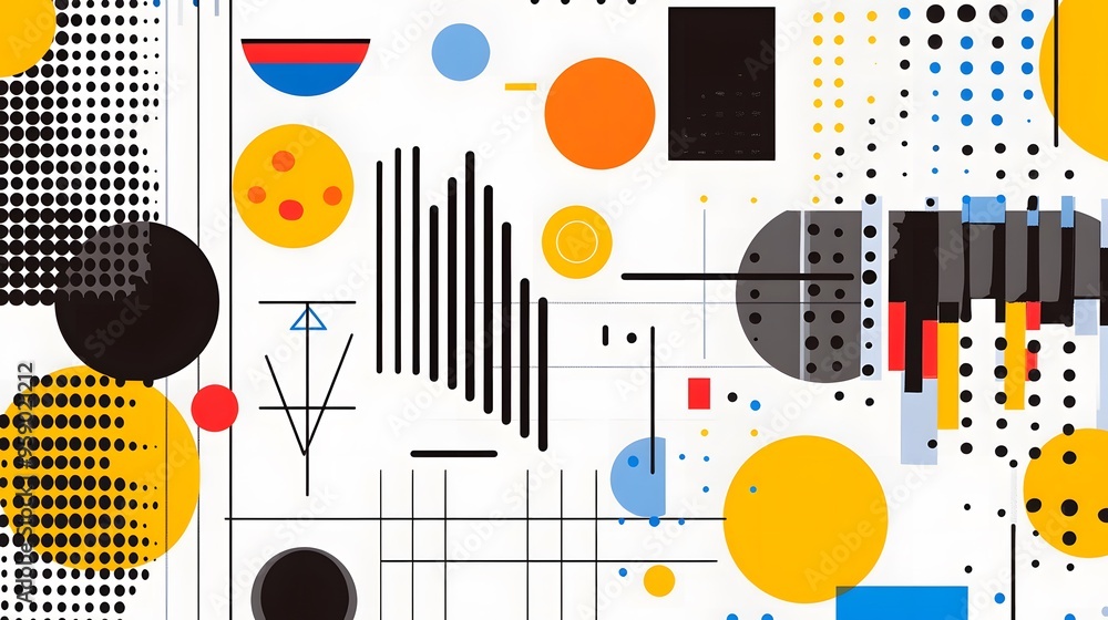 Abstract Geometric Pattern with Bold Colors Abstract Geometric Pattern with Bold Colors