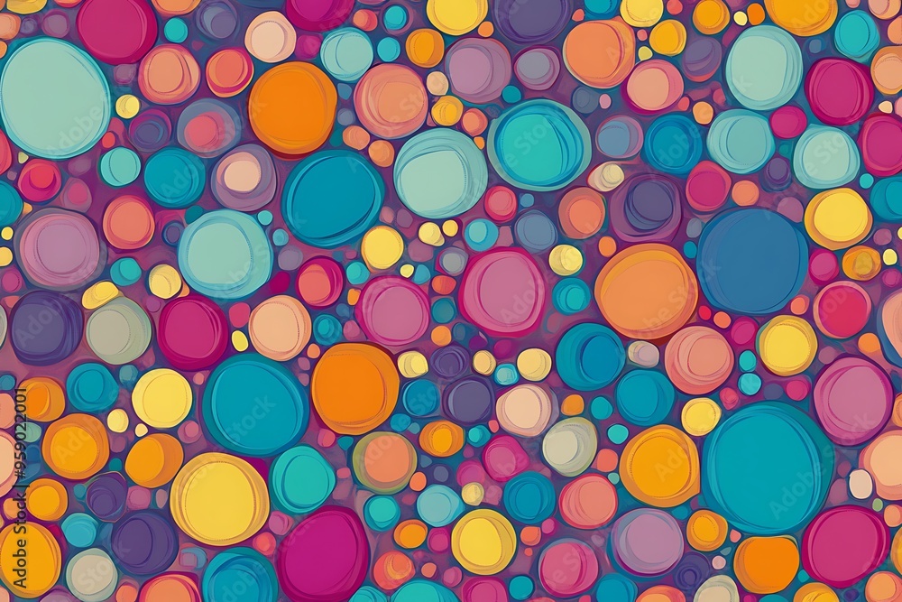 Abstract Colorful Pattern of Overlapping Circles Abstract Colorful Pattern of Overlapping Circles