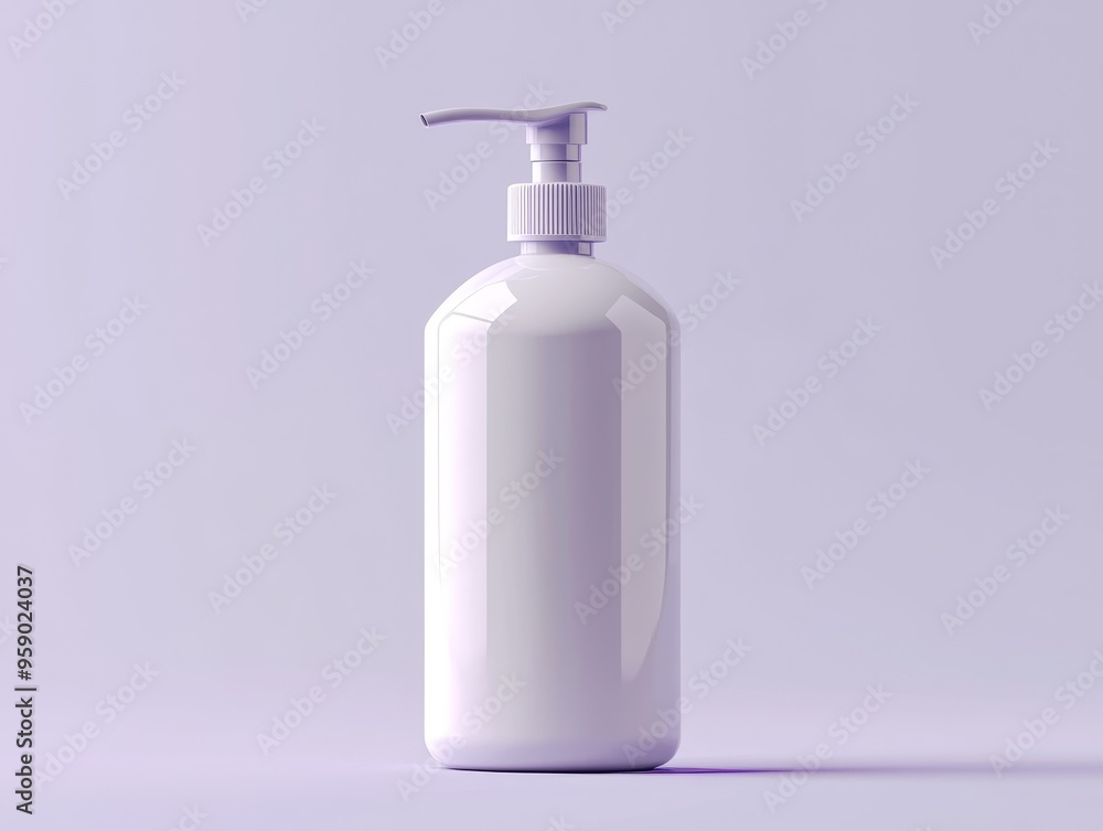 White Pump Bottle on Purple Background Minimalist Centered Reflective Surface Clean Beauty Concept Bottle Mockup White Pump Bottle on Purple Background Minimalist Centered Reflective Surface Clean Beauty Concept Bottle Mockup