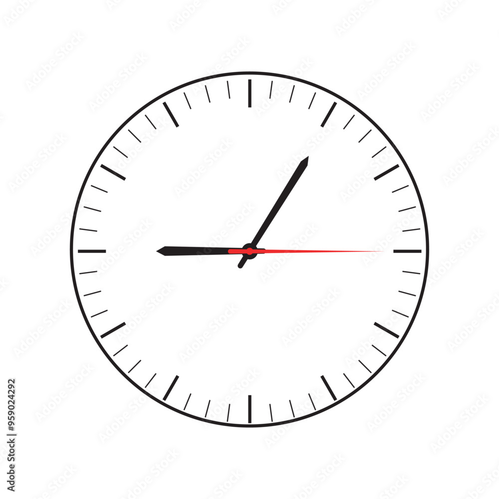 Clock Design on white background Vector. round watch analog clock illustration Eps Clock Design on white background Vector. round watch analog clock illustration Eps